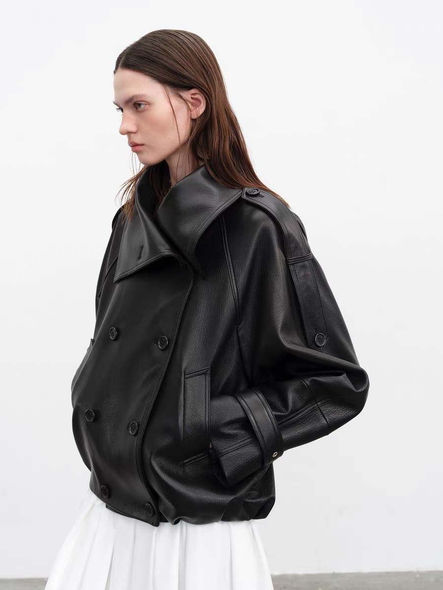 Down Jacket Packable - Fashion Real Leather Jacket for Women