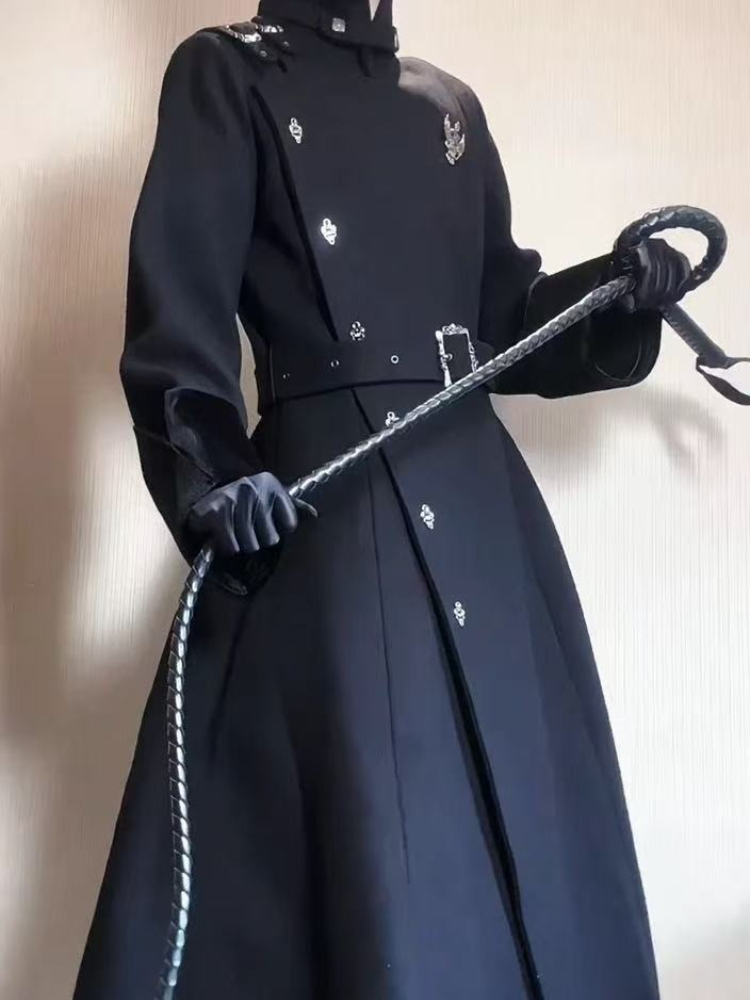 2025 Winter Gothic Belted Slim - огляд і ціна Wool Coat Peacoat