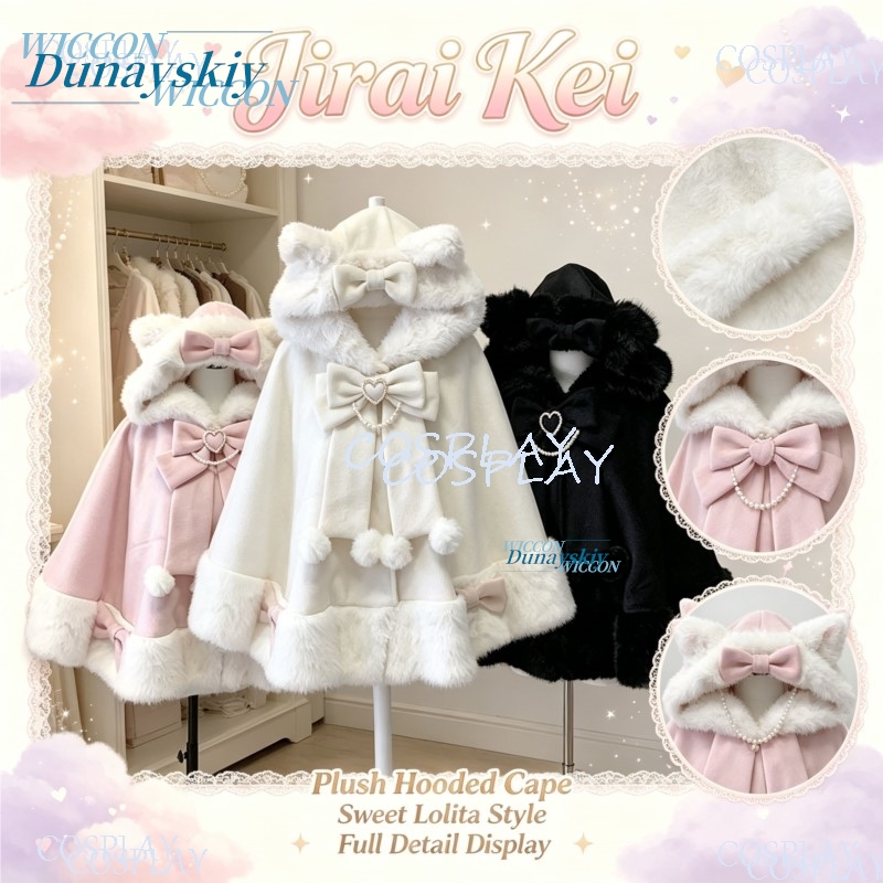 Japanese Jirai Kei Lolita Hood - огляд і ціна Wool Coat Peacoat