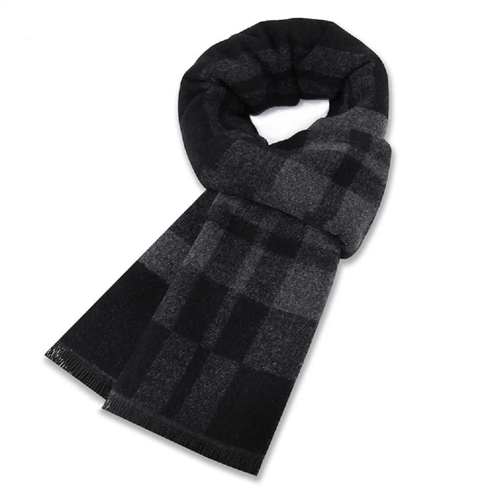 1 Pcs British Black and Gray C - огляд і ціна Wool Scarf Men